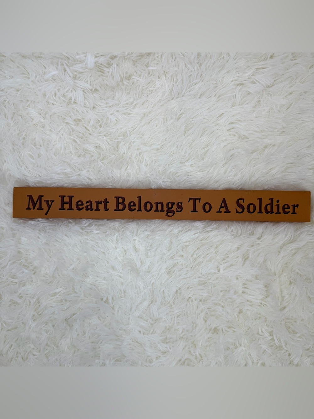 Rust Brown "My Heart Belongs To A Soldier" Decor
